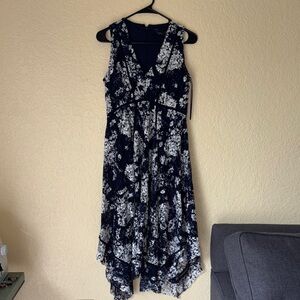 Floral Black and White Dress
